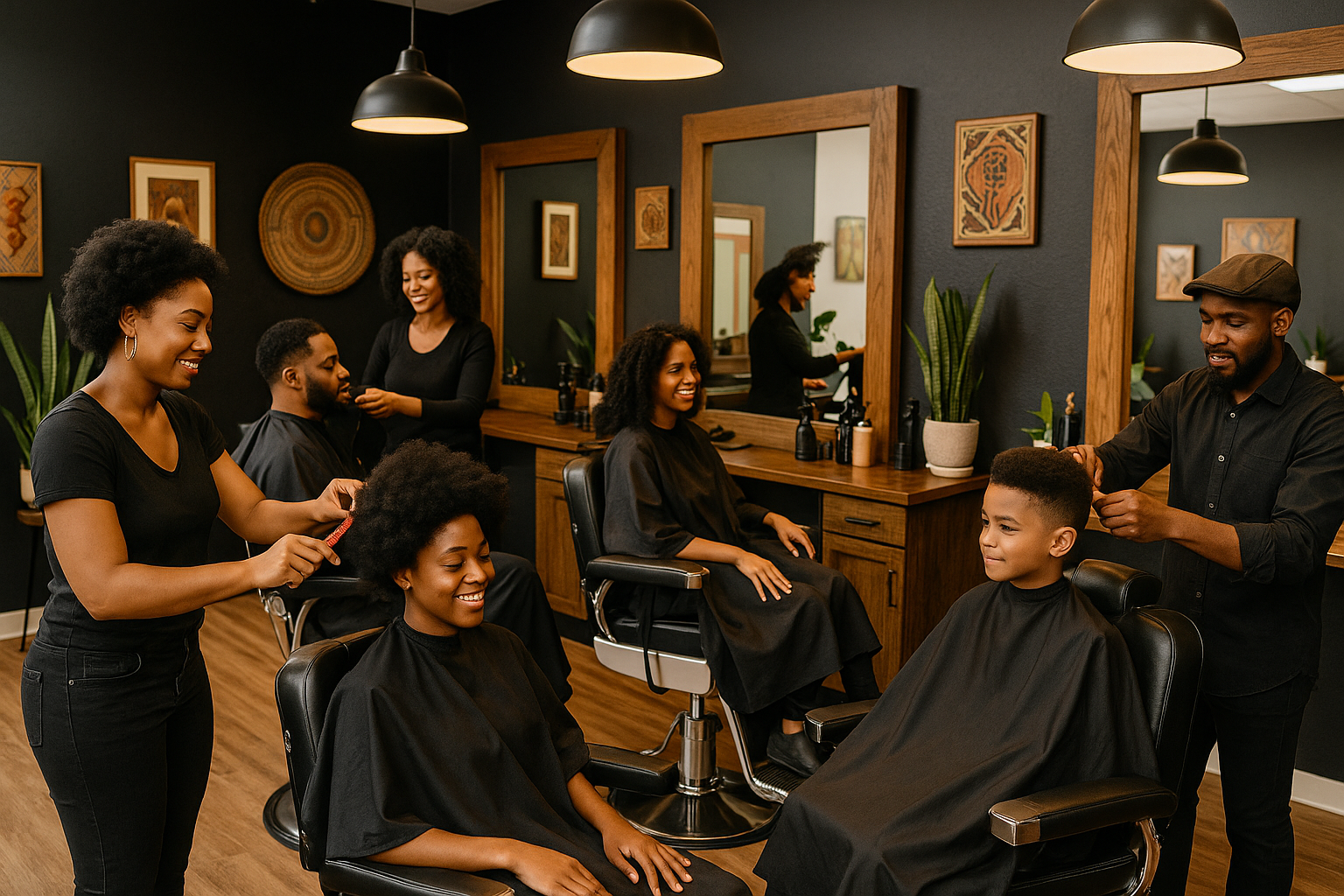 Afro barbershop and salon