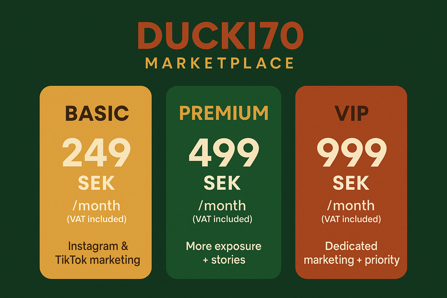 VIP-abonnemang- Marknadsplats