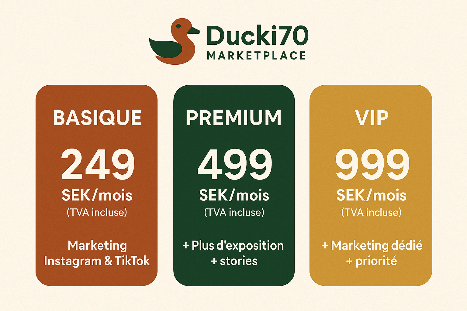 Ducki70 Plans d'Abonnement Français Avec TVA